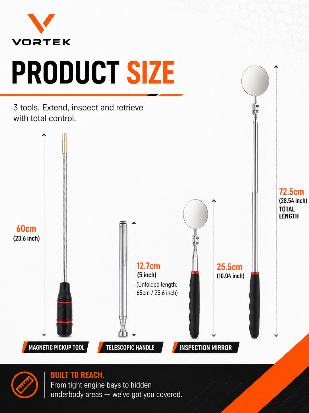 Vortek Telescoping Inspection Mirror & Magnetic Pickup Set