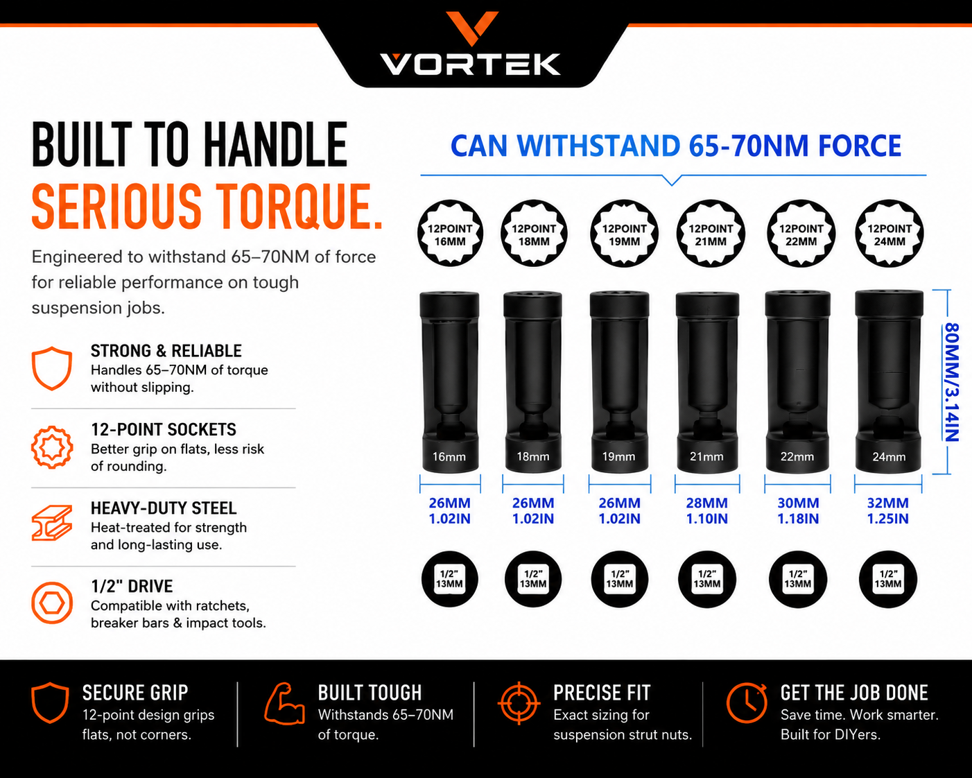 Vortek Suspension Socket Set