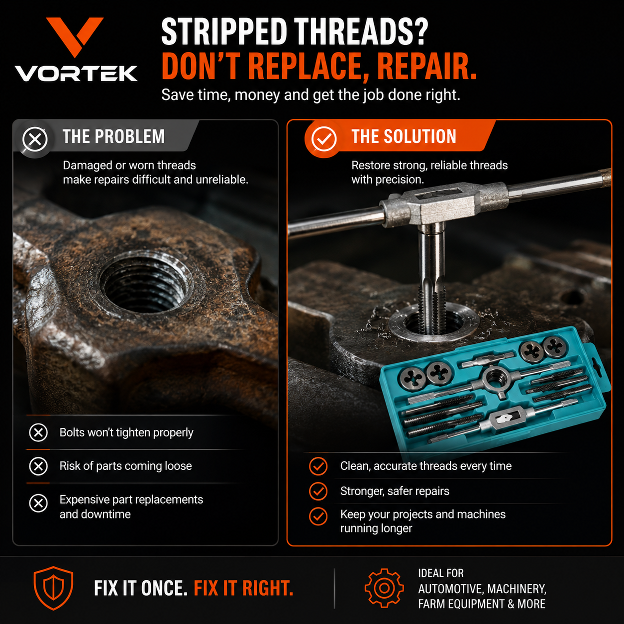 Vortek Tap and Die Set