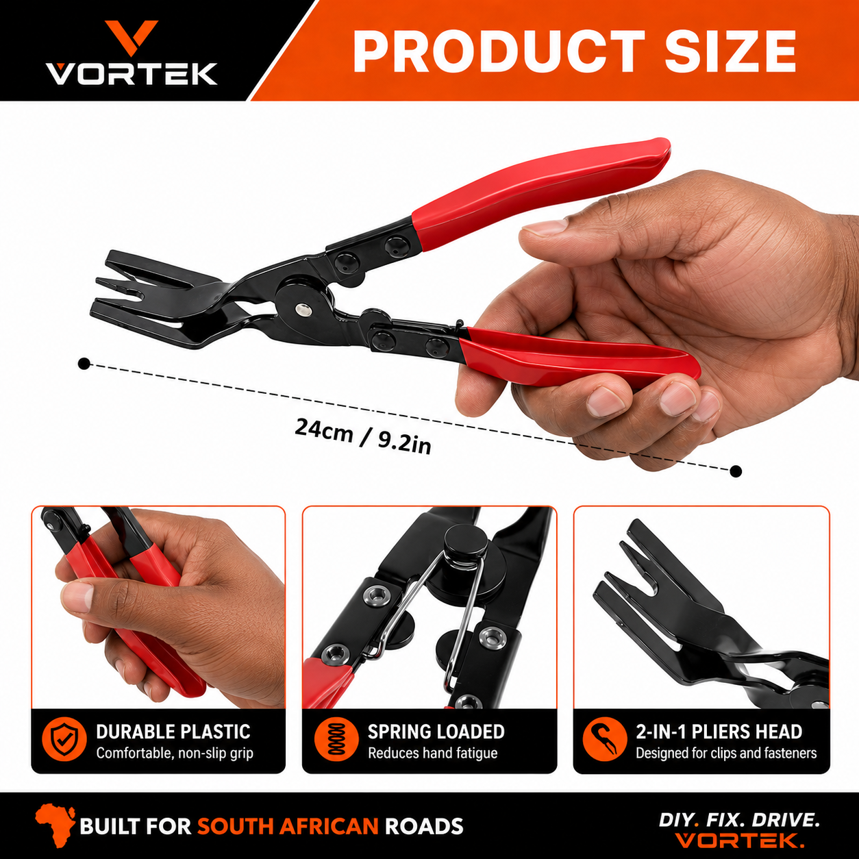 Vortek 2-in-1 Trim Clip Removal Plier