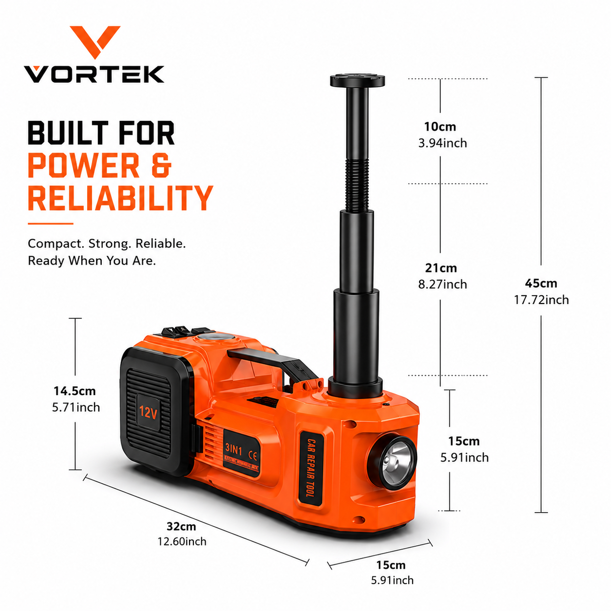 Vortek 3-in-1 Electric Car Jack