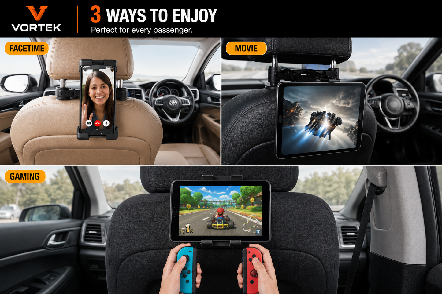 Vortek Headrest Tablet Mount