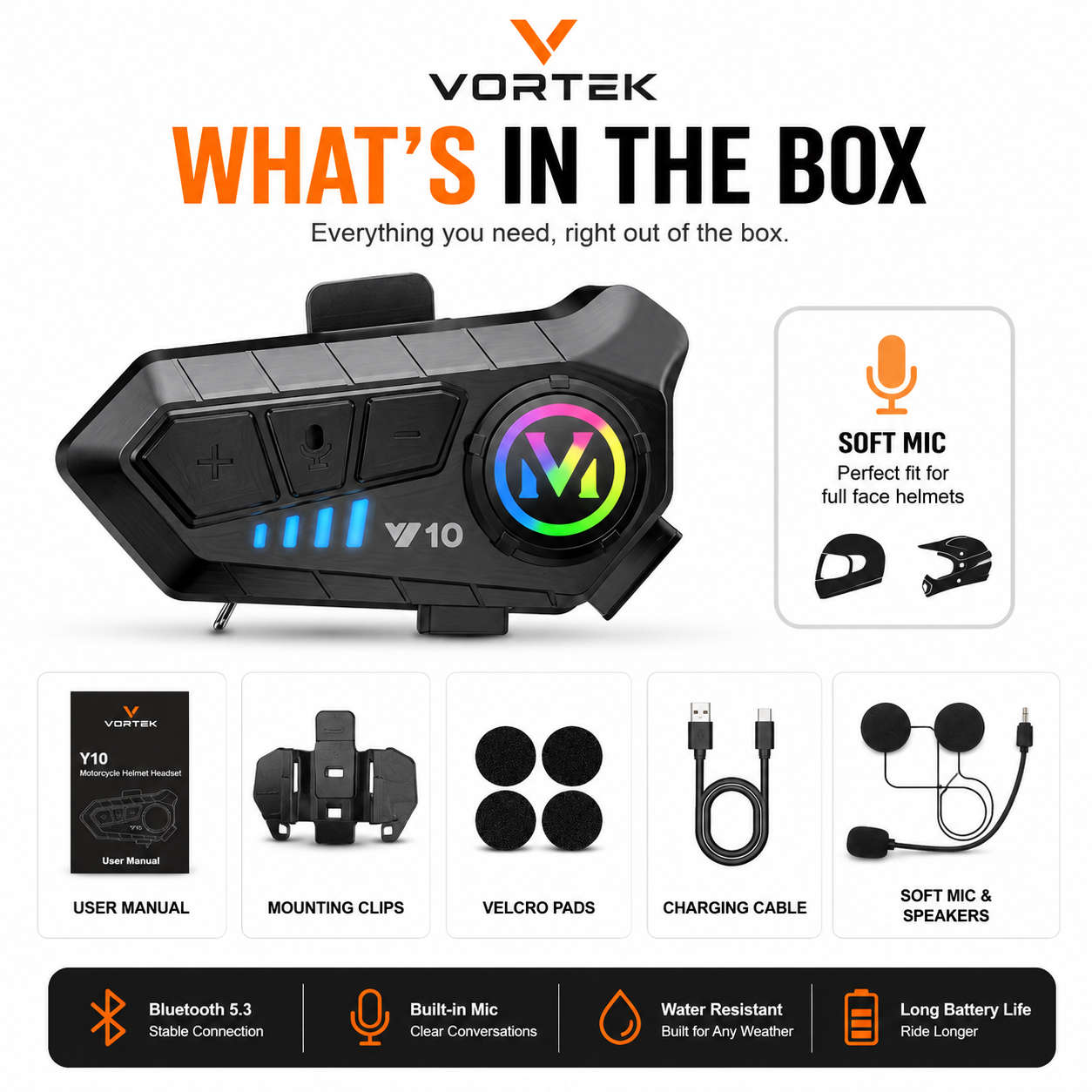 Vortek Bluetooth Helmet Speakers