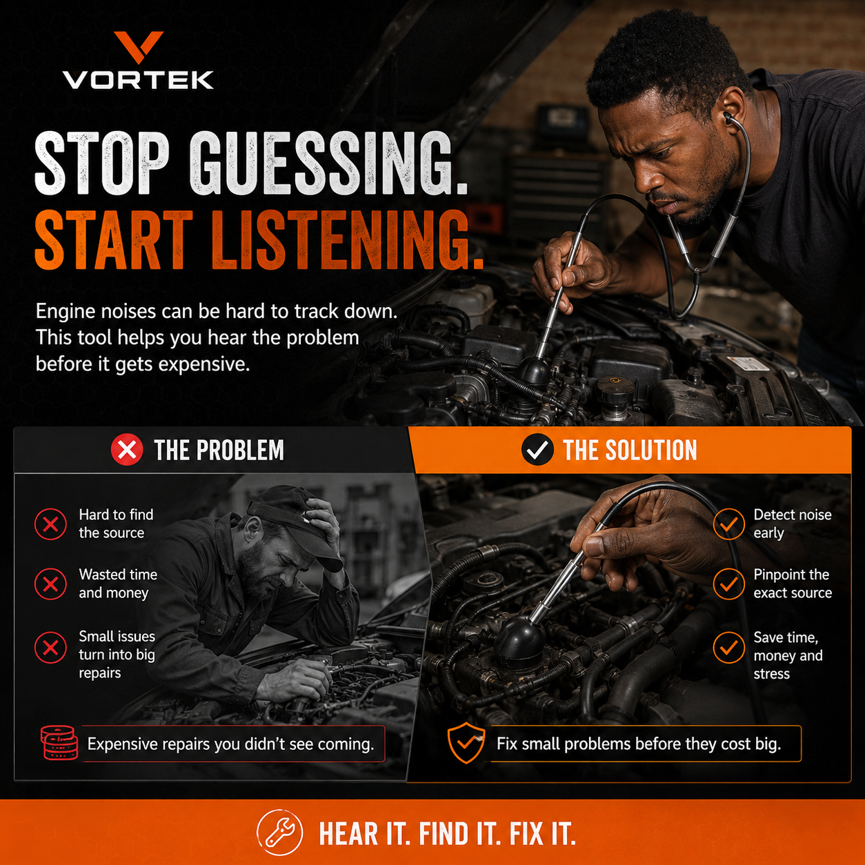 Vortek Automotive Diagnostic Stethoscope