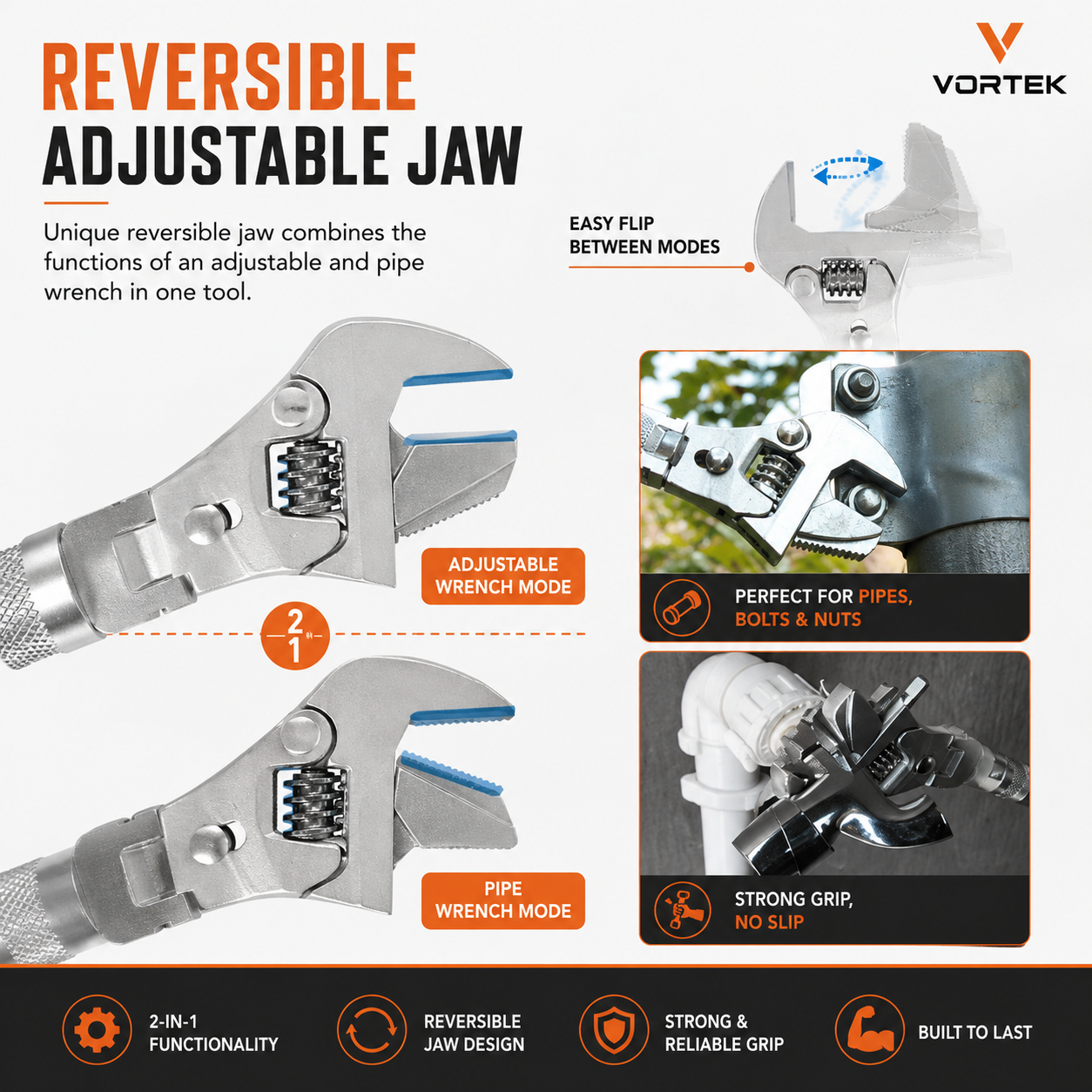 Vortek 3-in-1 Adjustable Wrench