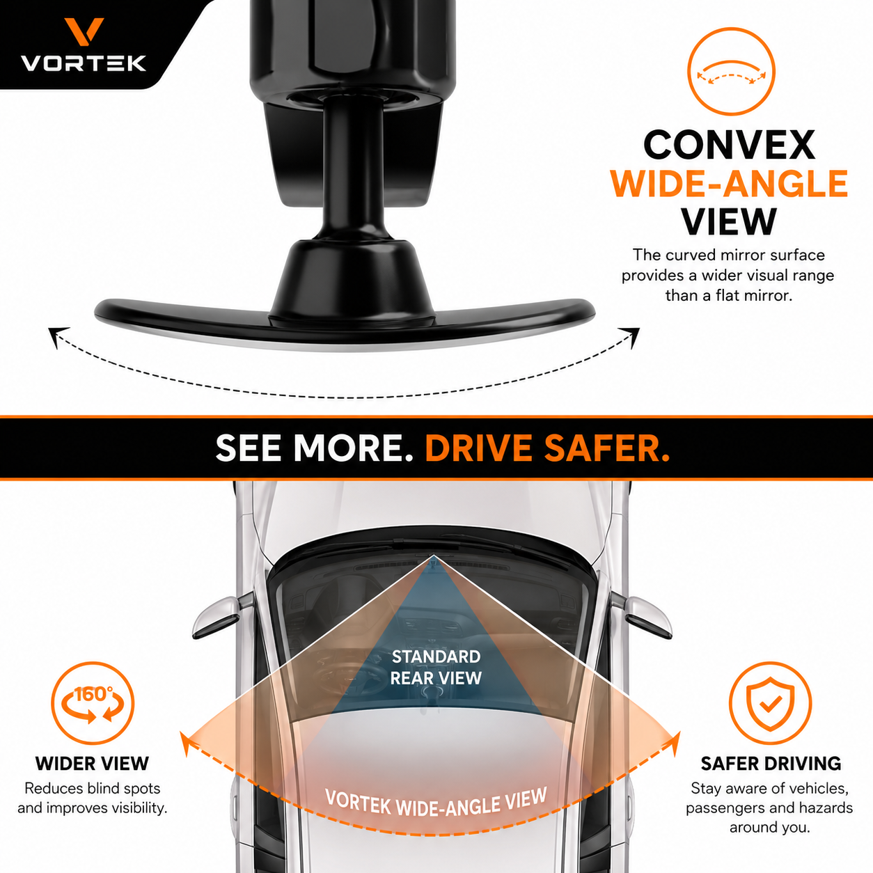 Vortek Rear-Facing Baby Car Mirror
