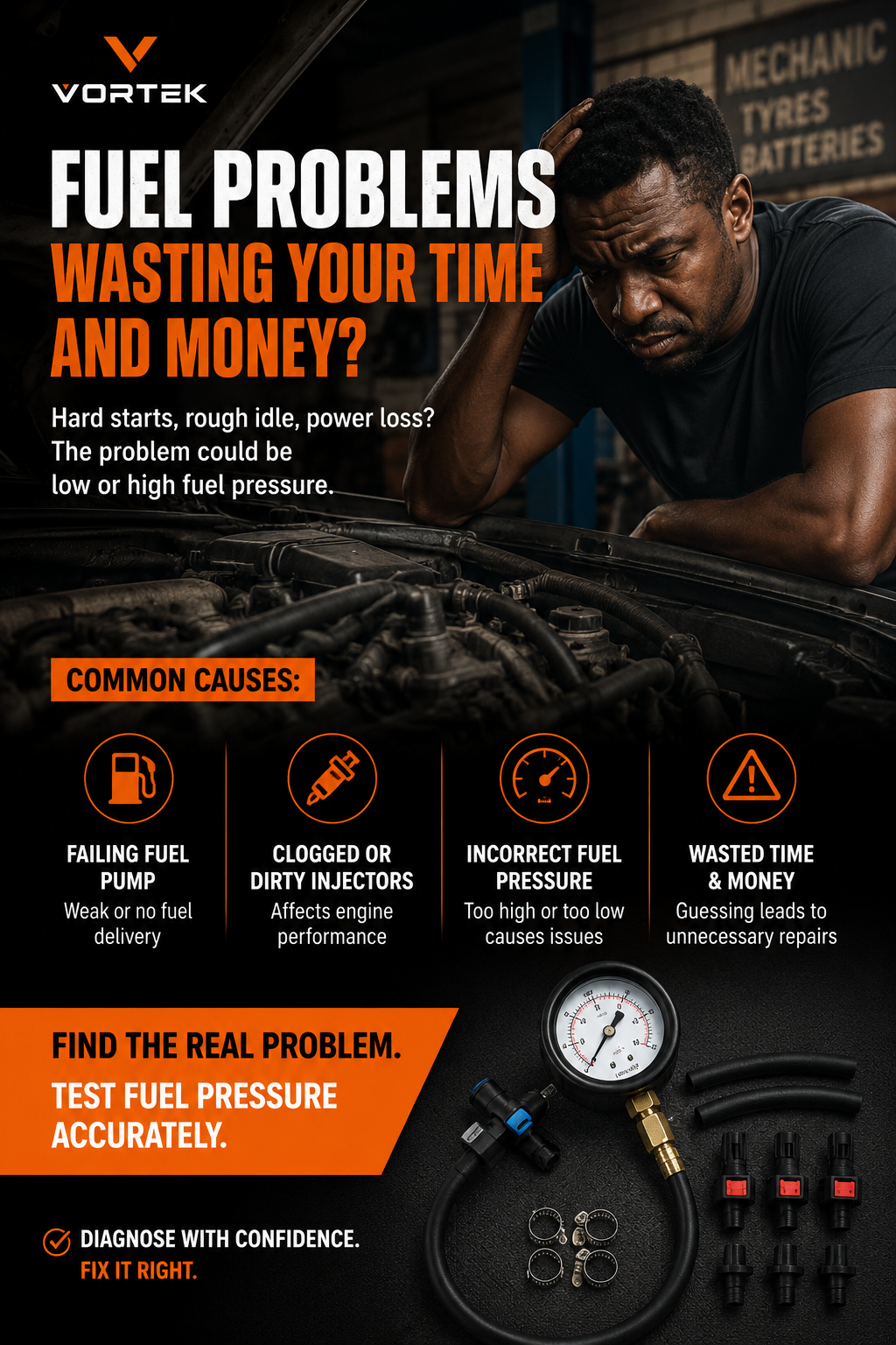 Vortek Fuel Pressure Test Kit