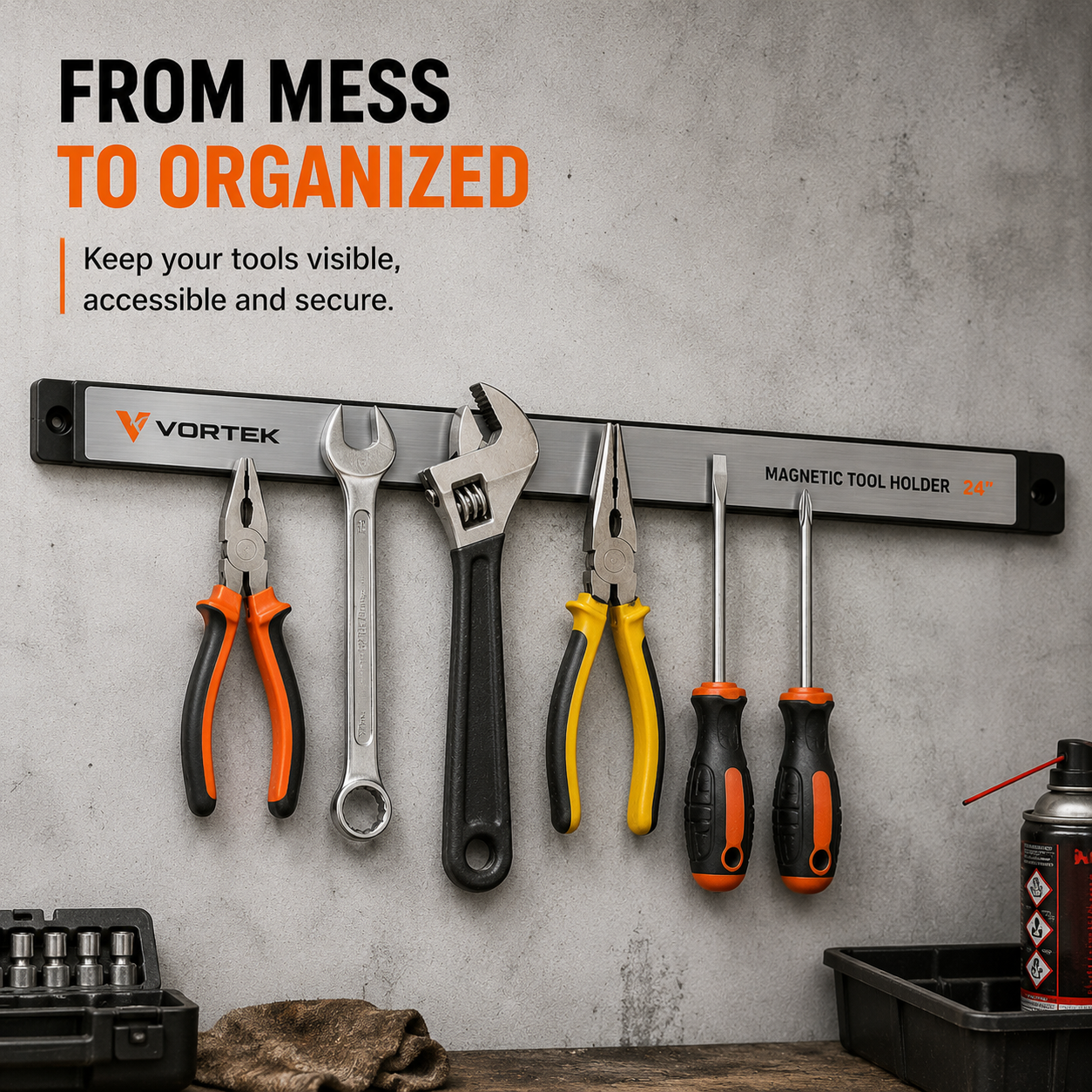 Vortek Magnetic Tool Rack