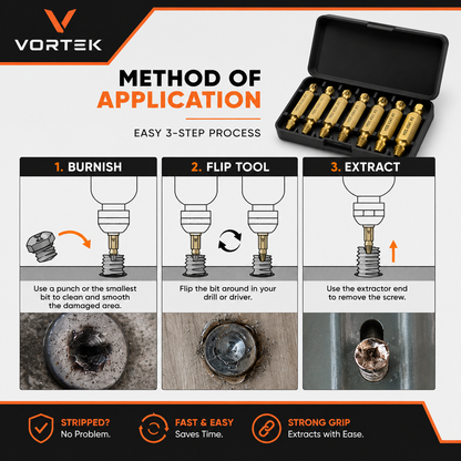 Vortek Screw Extractor Bit Set