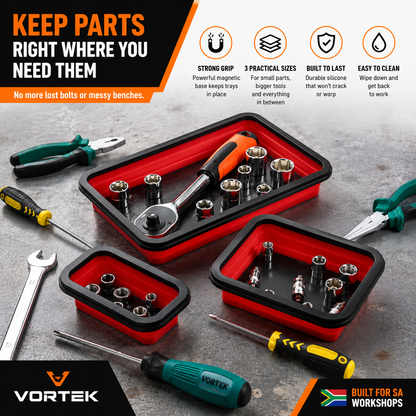 Vortek 3-Piece Magnetic Parts Tray Set