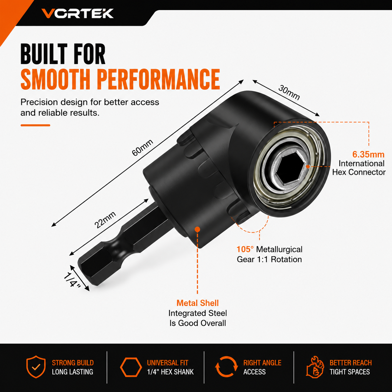 Vortek Right Angle Drill Attachment Set