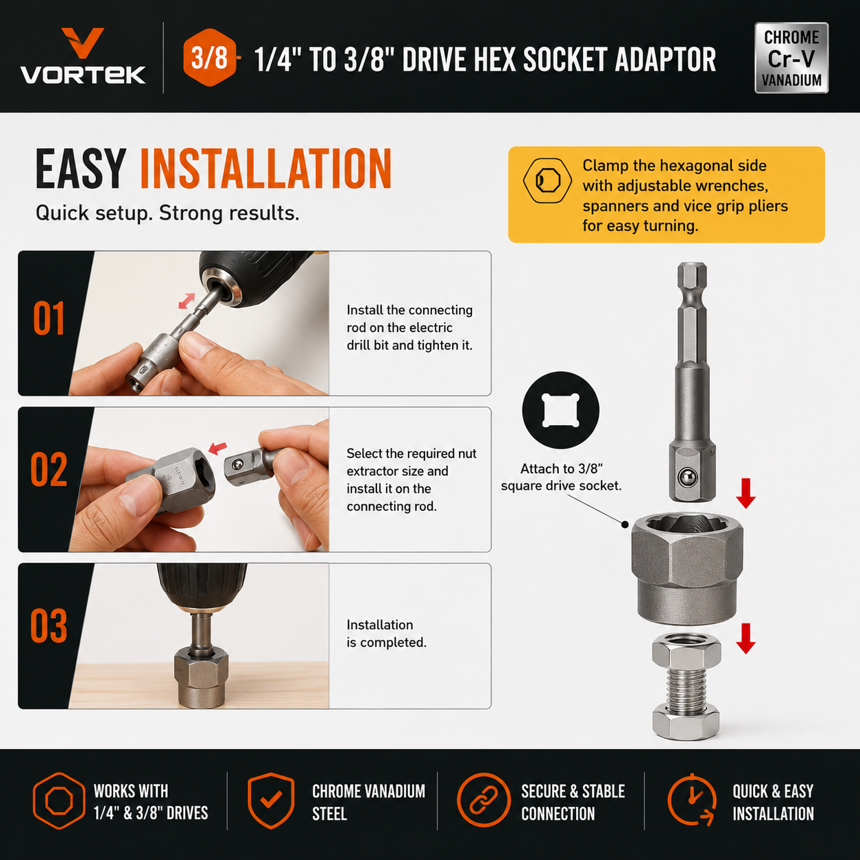 Vortek Damaged Nut Extractor Kit