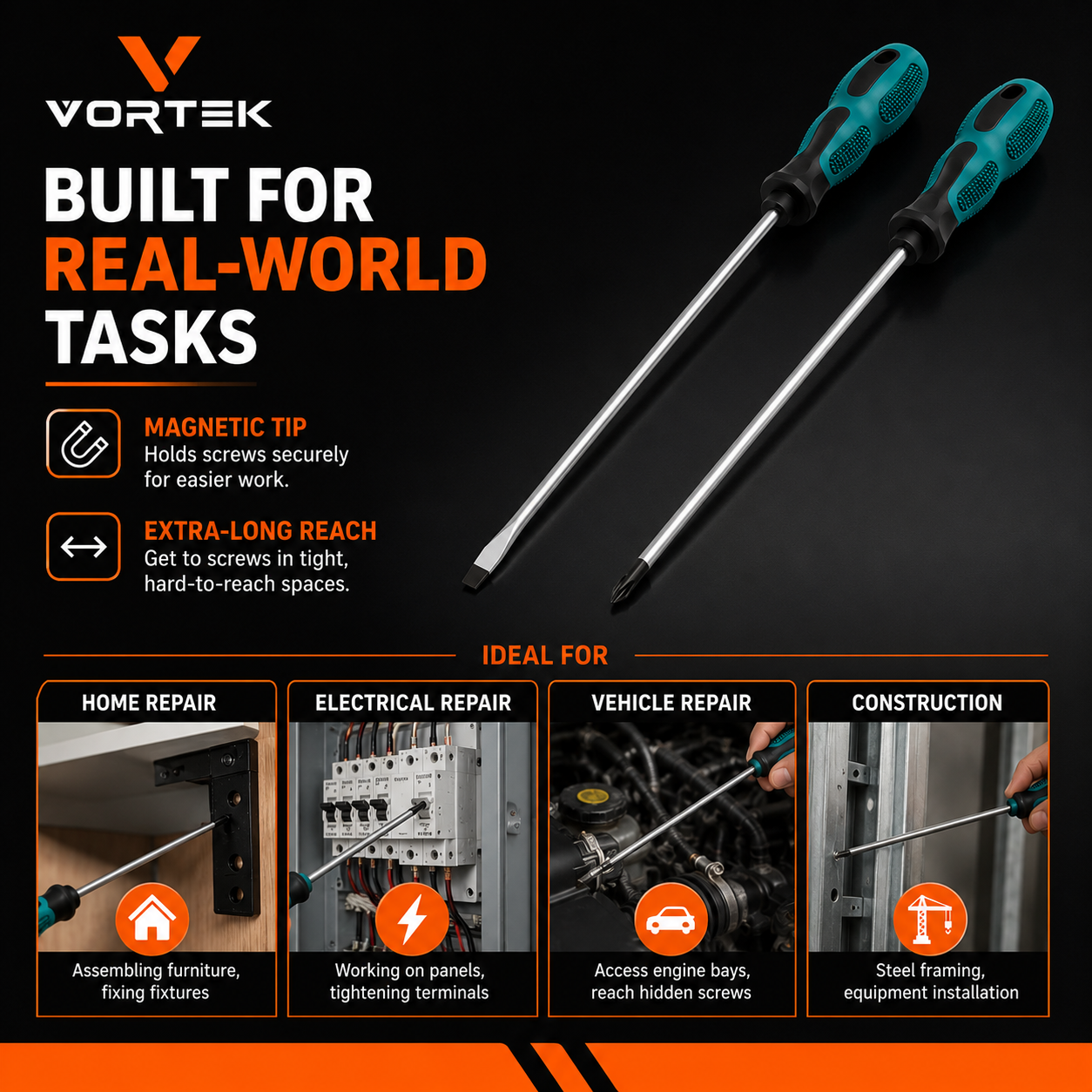 Vortek Extra-Long Screwdriver Set