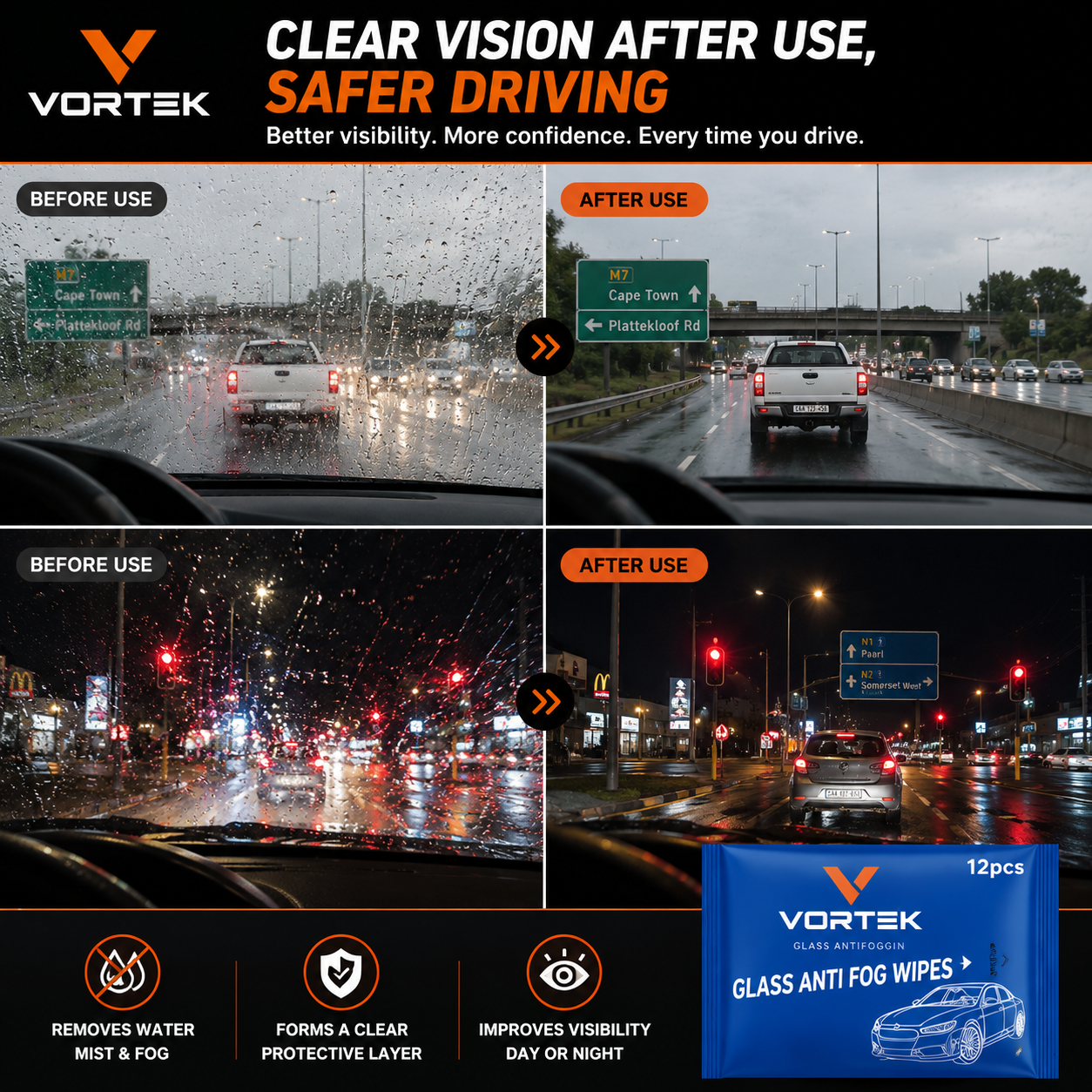 Vortek Anti-Fog Wipes