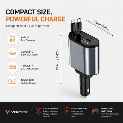 Vortek 4-in-1 Rapid Car Charger