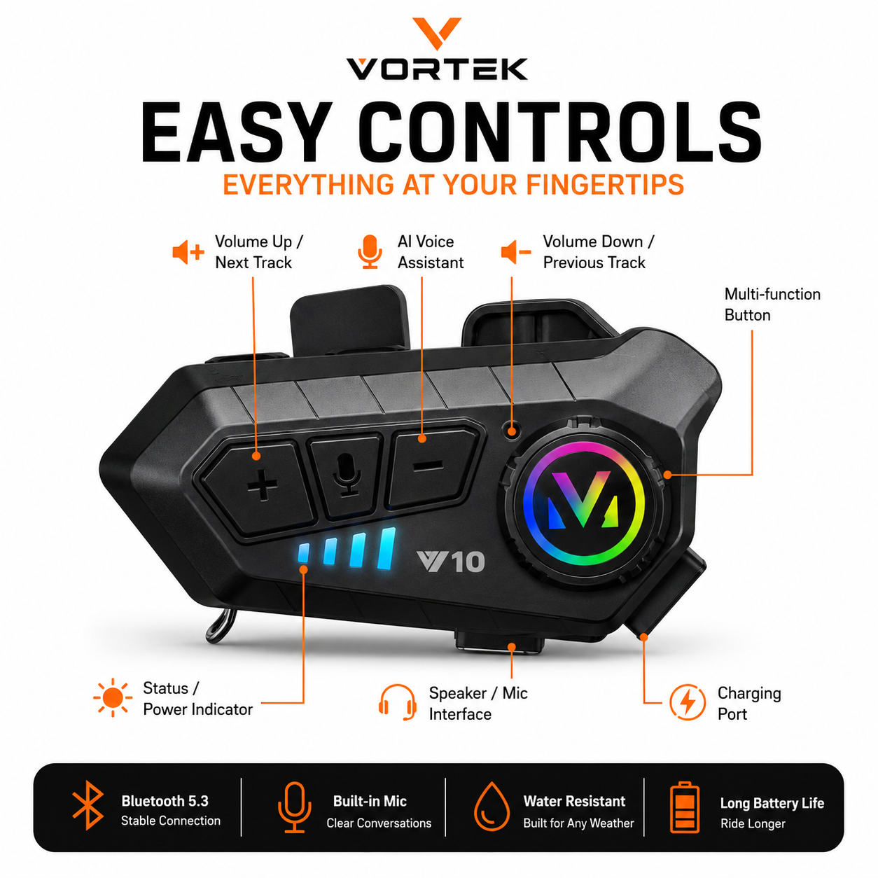 Vortek Bluetooth Helmet Speakers