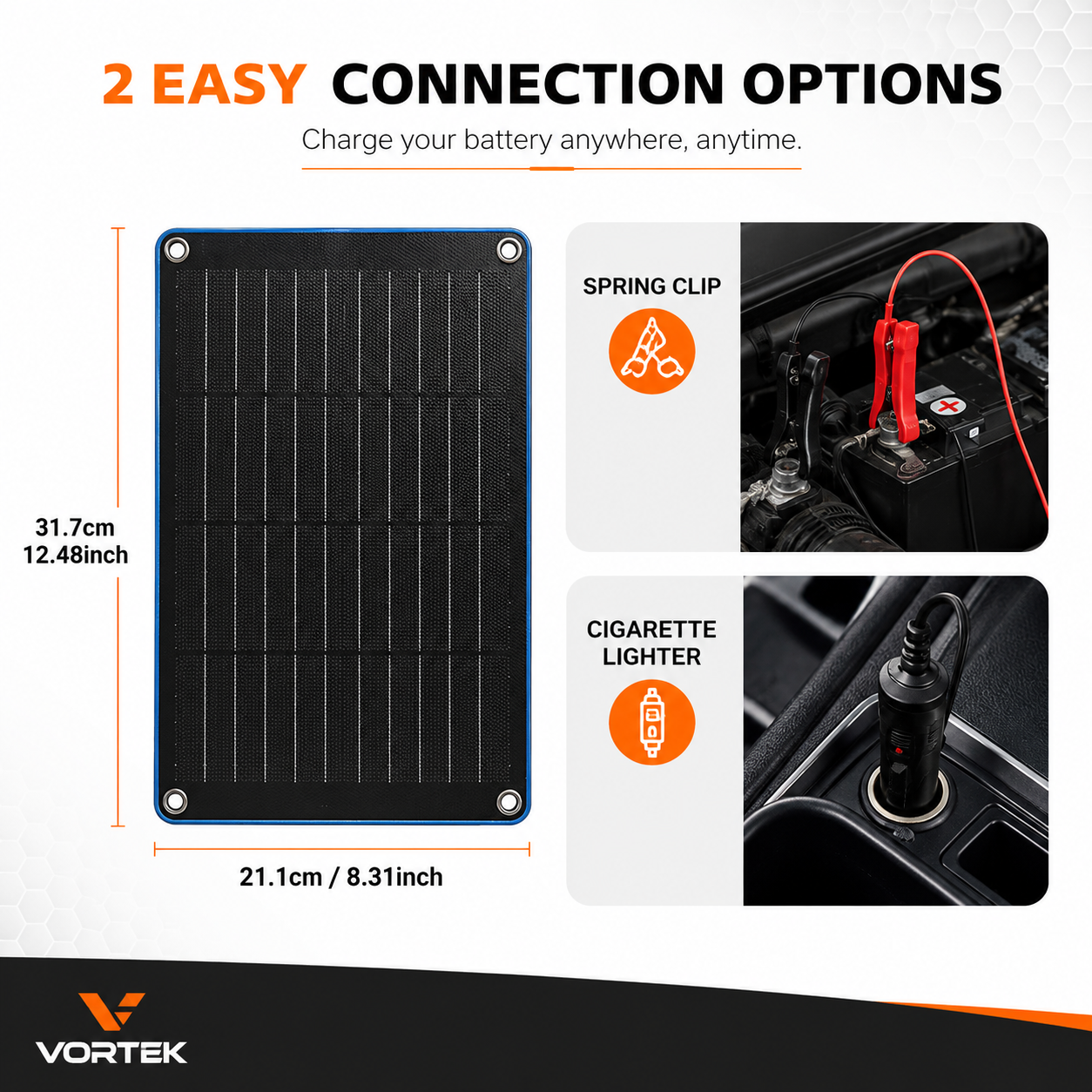 Vortek Window-Mount Solar Battery Charger