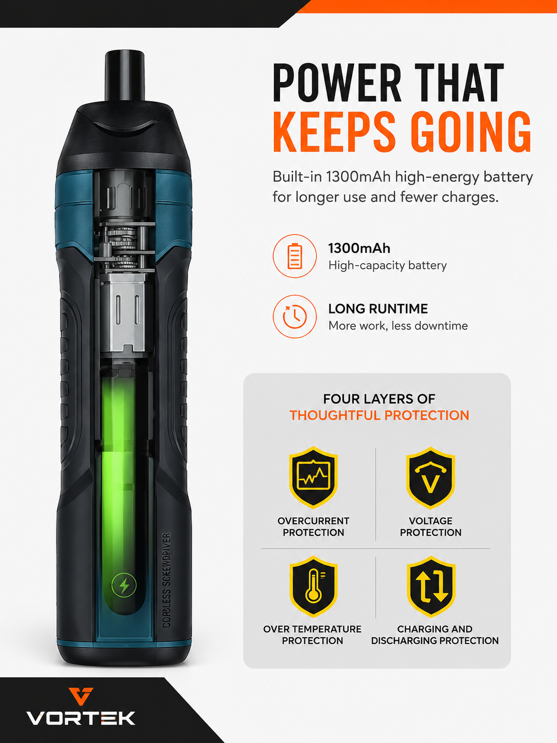 Vortek Cordless Electric Screwdriver