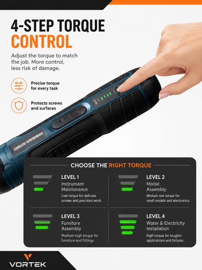 Vortek Cordless Electric Screwdriver