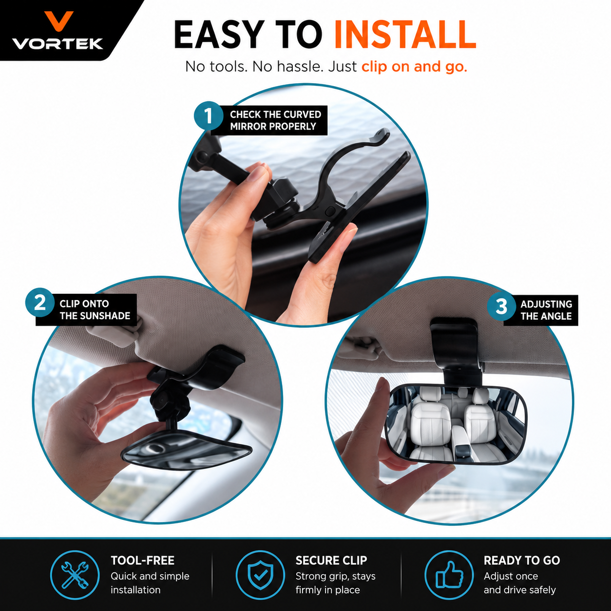 Vortek Rear-Facing Baby Car Mirror