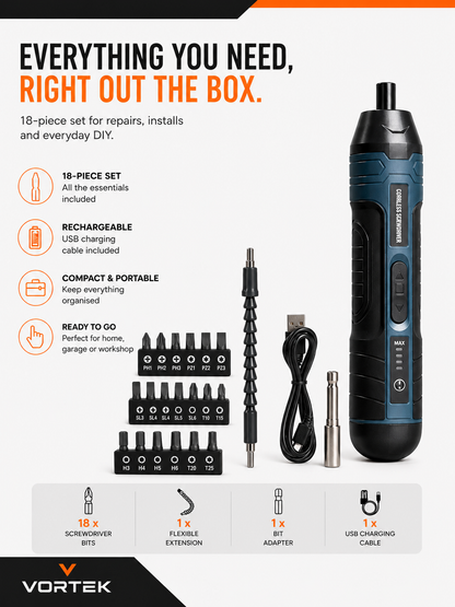 Vortek Cordless Electric Screwdriver