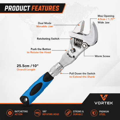 Vortek 3-in-1 Adjustable Wrench
