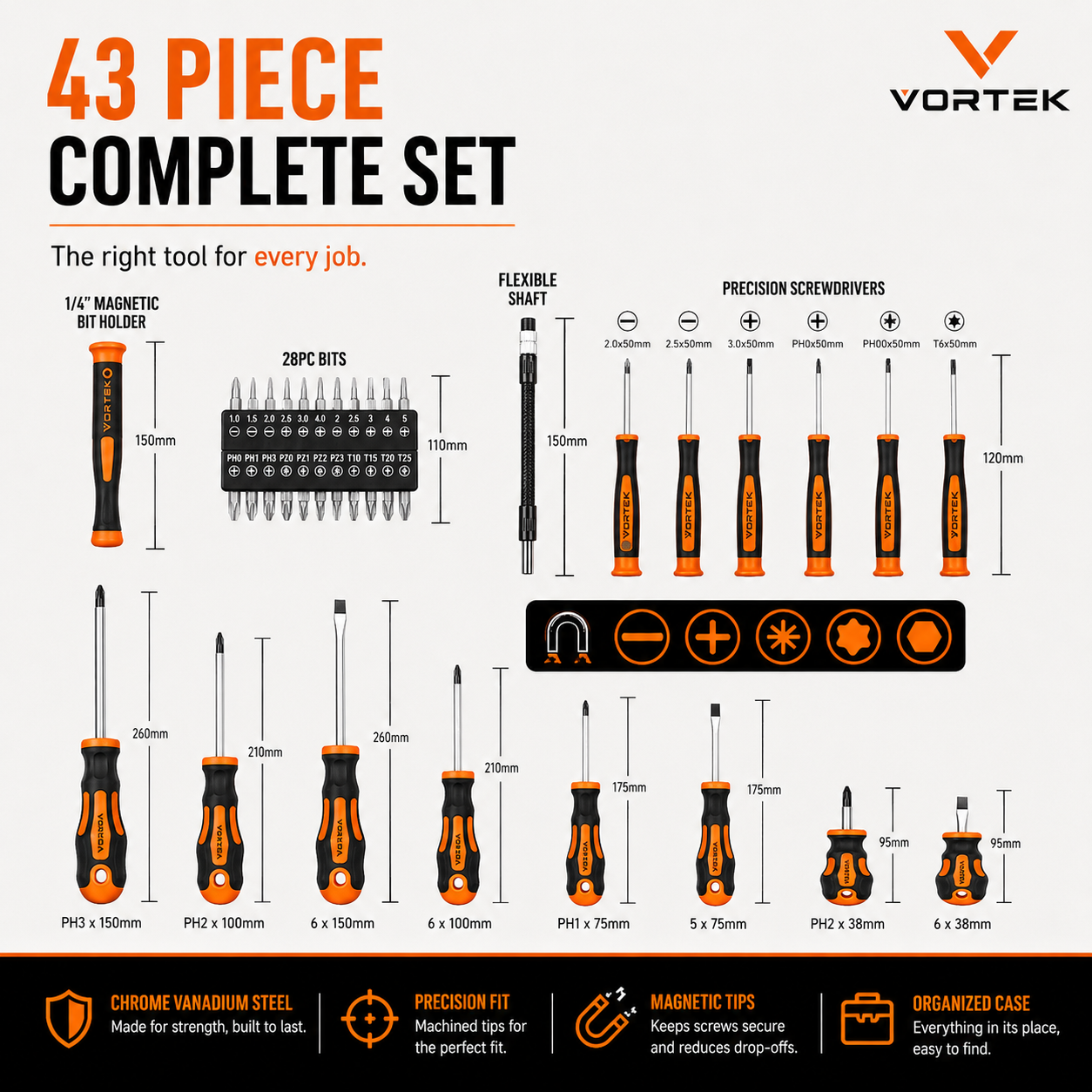 Vortek Magnetic Screwdriver Set