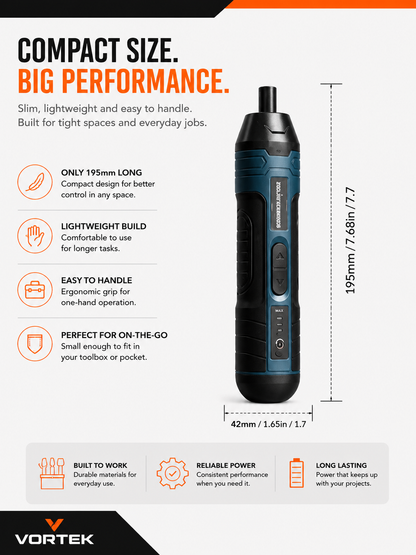 Vortek Cordless Electric Screwdriver