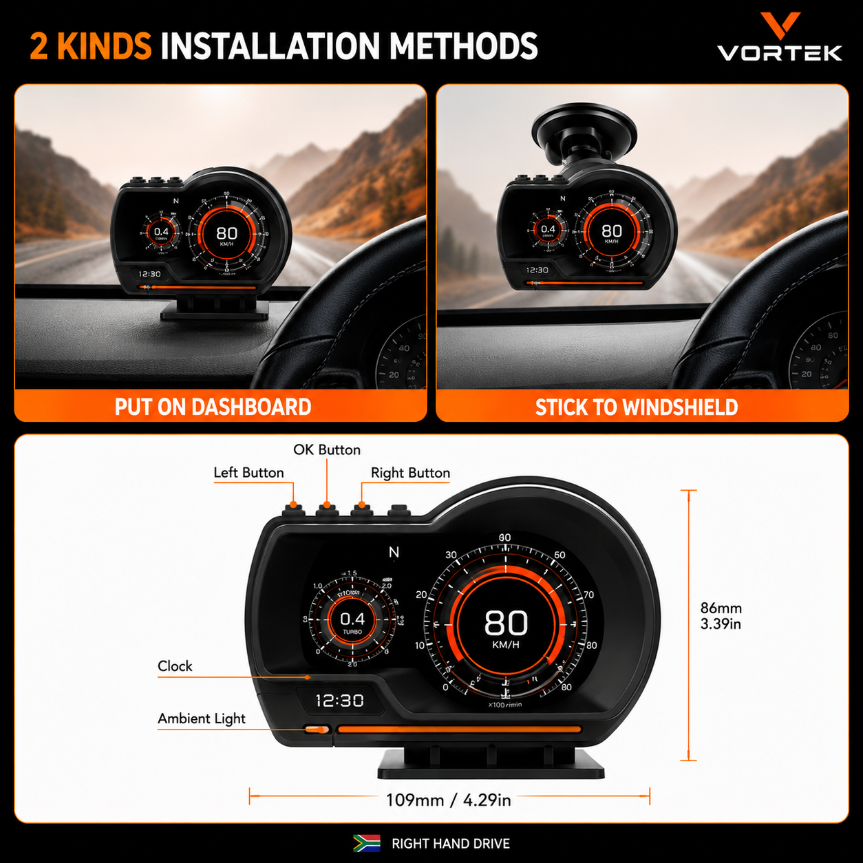 Vortek OBD2 Head-Up Display