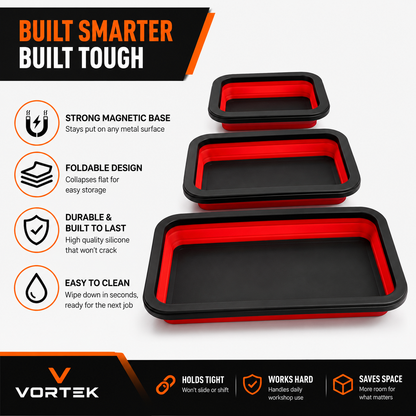 Vortek 3-Piece Magnetic Parts Tray Set