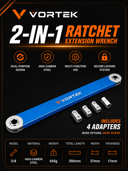 Vortek 2-in-1 Ratchet Extension Wrench
