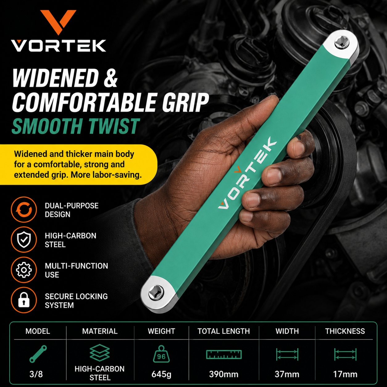 Vortek 2-in-1 Ratchet Extension Wrench