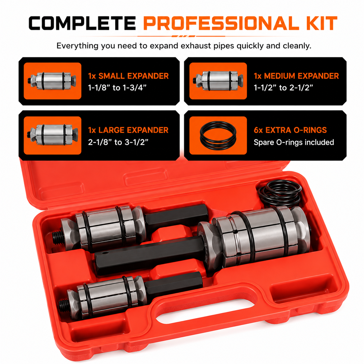 Vortek 3-Piece Exhaust Pipe Expander Kit