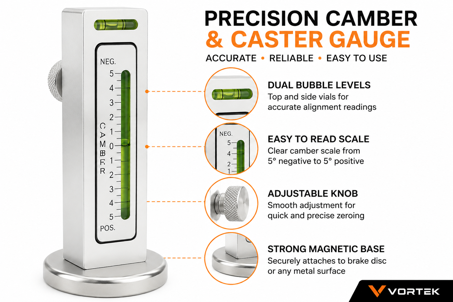 Vortek Precision Camber & Caster Gauge