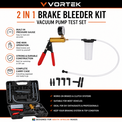Vortek 2-in-1 Brake Bleeder Kit & Vacuum Pump Test Set