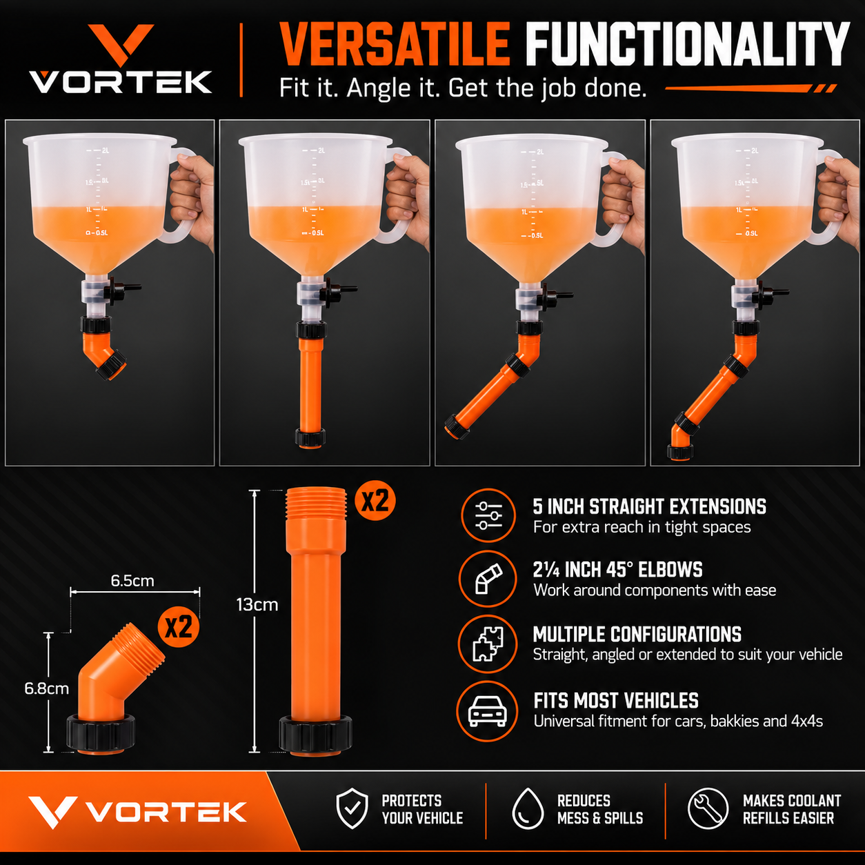 Vortek Spill-Free Coolant Funnel Kit