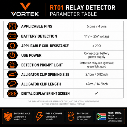 Vortek RT01 Relay Tester & Battery Voltage Detector