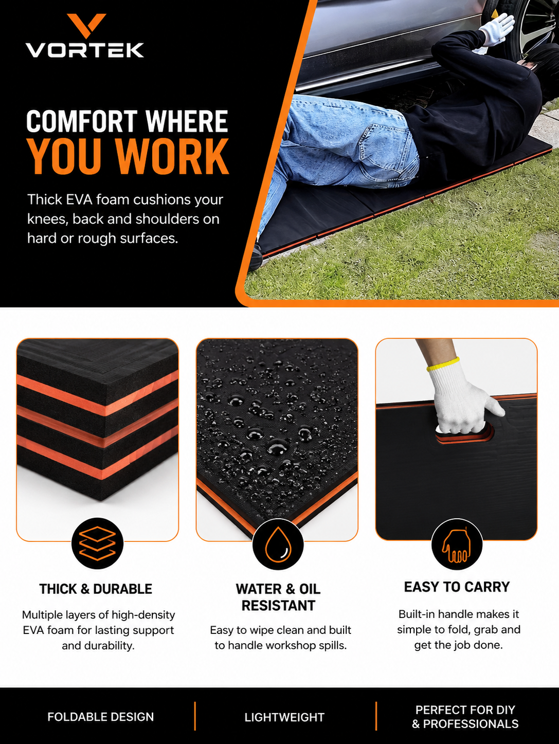 Vortek Foldable EVA Foam Mechanic's Mat